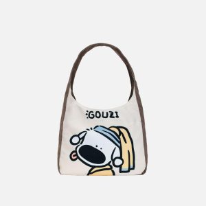 Concert Outfit Creative Puppy Pattern Canvas Bag