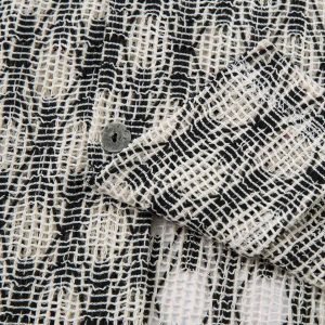 Concert Outfit Crochet Hollow Button-Up Shirt