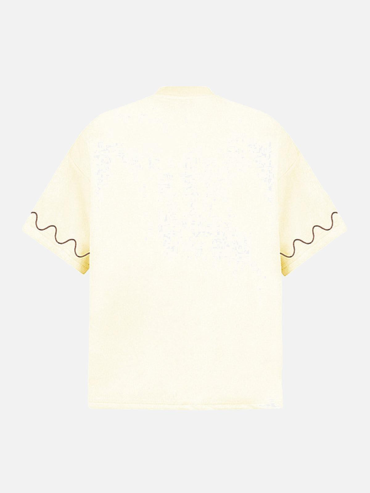 Concert Outfit Cross and Wave Print T-Shirt Concert Outfit Cross and Wave Print T-Shirt