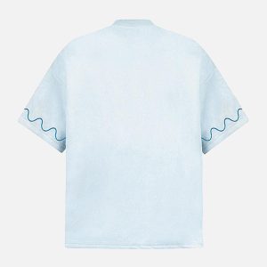 Concert Outfit Cross and Wave Print T-Shirt