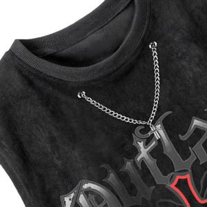 Concert Outfit Cross Chain Suede Street Rap Sleeveless Vest