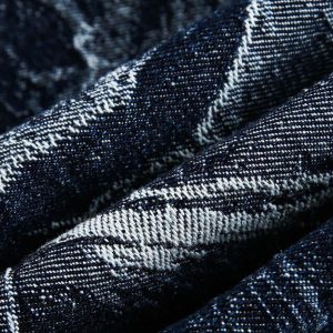 Concert Outfit Cross Jacquard Zip Up Denim Jacket