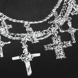 Concert Outfit Cross Necklace Graphic T-Shirt