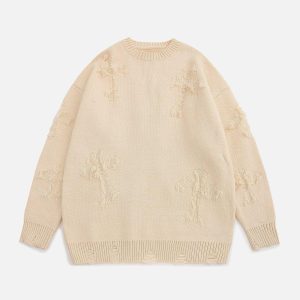 Concert Outfit Crosses Patchwork Sweater