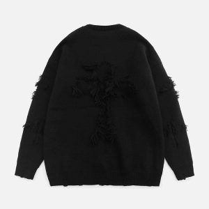 Concert Outfit Crosses Patchwork Sweater