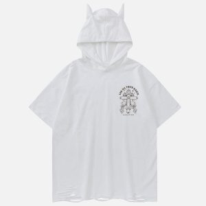 Concert Outfit Crossprint Washed Hooded Tee