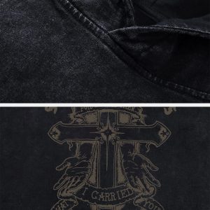 Concert Outfit Crossprint Washed Hooded Tee