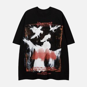 Concert Outfit Crow Erosion Shadow Hip-Hop T-Shirt