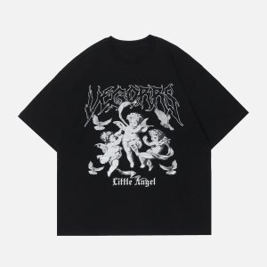 Concert Outfit Cupid Plaid Print Tee