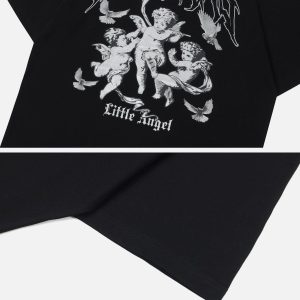 Concert Outfit Cupid Plaid Print Tee