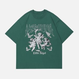 Concert Outfit Cupid Plaid Print Tee