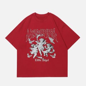 Concert Outfit Cupid Plaid Print Tee