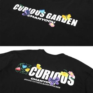 Concert Outfit Curious Garden Flower Embroidery High Street Tee