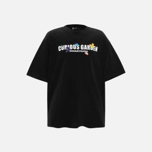 Concert Outfit Curious Garden Flower Embroidery High Street Tee