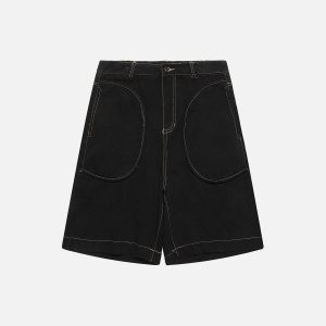 Concert Outfit Curved Pockets Jorts