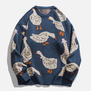 Concert Outfit Cute Duck Knit Sweater