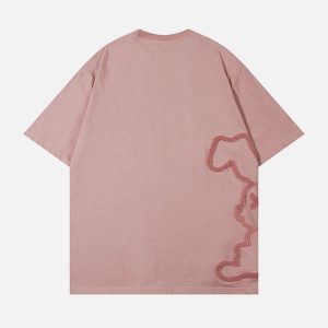 Concert Outfit Cutted Rabbit Embroidery Tee