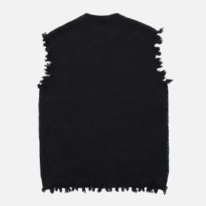 Concert Outfit Cyberpunk Dot Matrix Sweater Vest