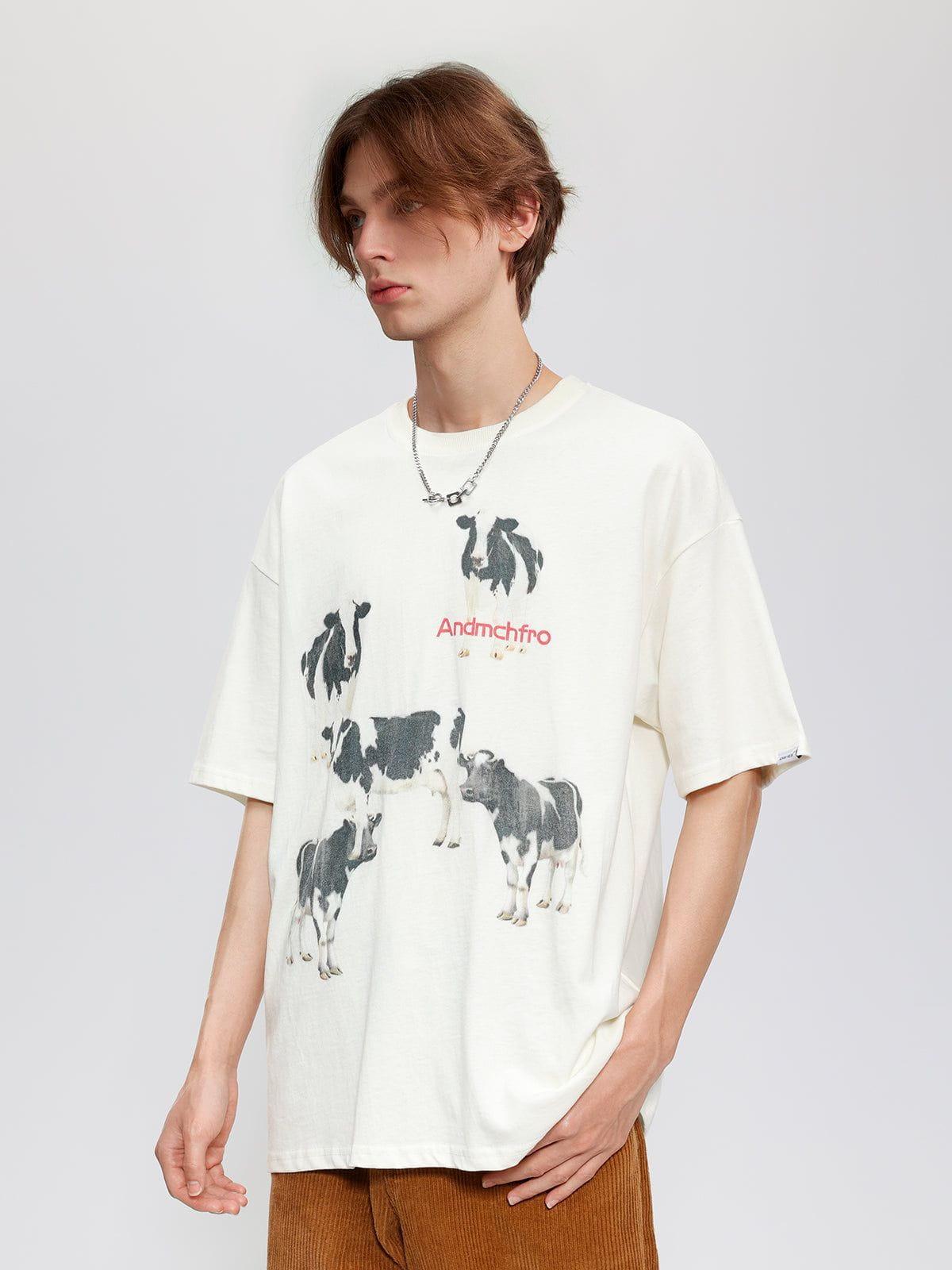 Concert Outfit Dairy Cow Print Cotton Tee Concert Outfit Dairy Cow Print Cotton Tee