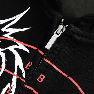 Concert Outfit Dark Horse Print Cardigan Zip Up Hoodie