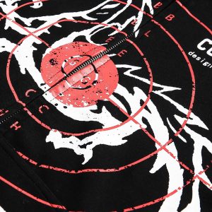 Concert Outfit Dark Horse Print Cardigan Zip Up Hoodie