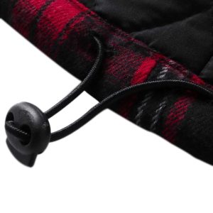 Concert Outfit Dark Plaid Hooded Quilted Jacket