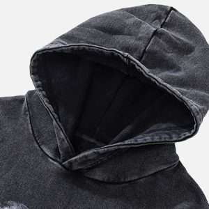 Concert Outfit Dark Series Doberman Print Hip-Hop Old Hoodie