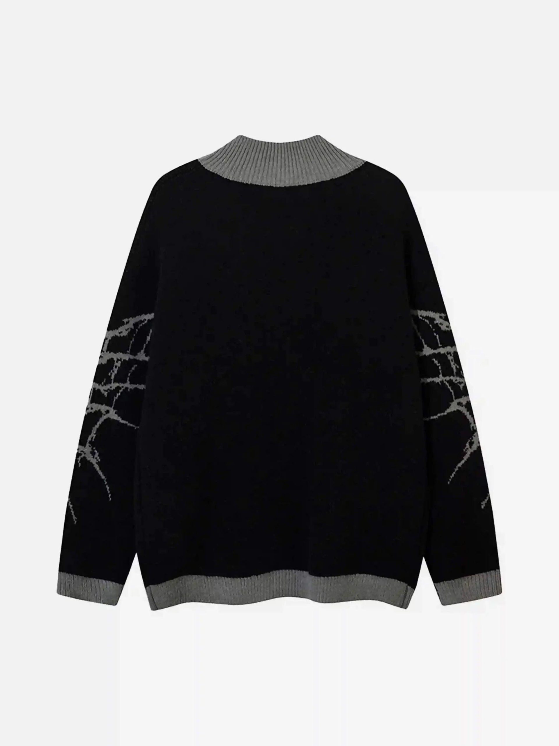 Concert Outfit Dark Spider Web Zipper Stand Collar Cardigan Concert Outfit Dark Spider Web Zipper Stand Collar Cardigan