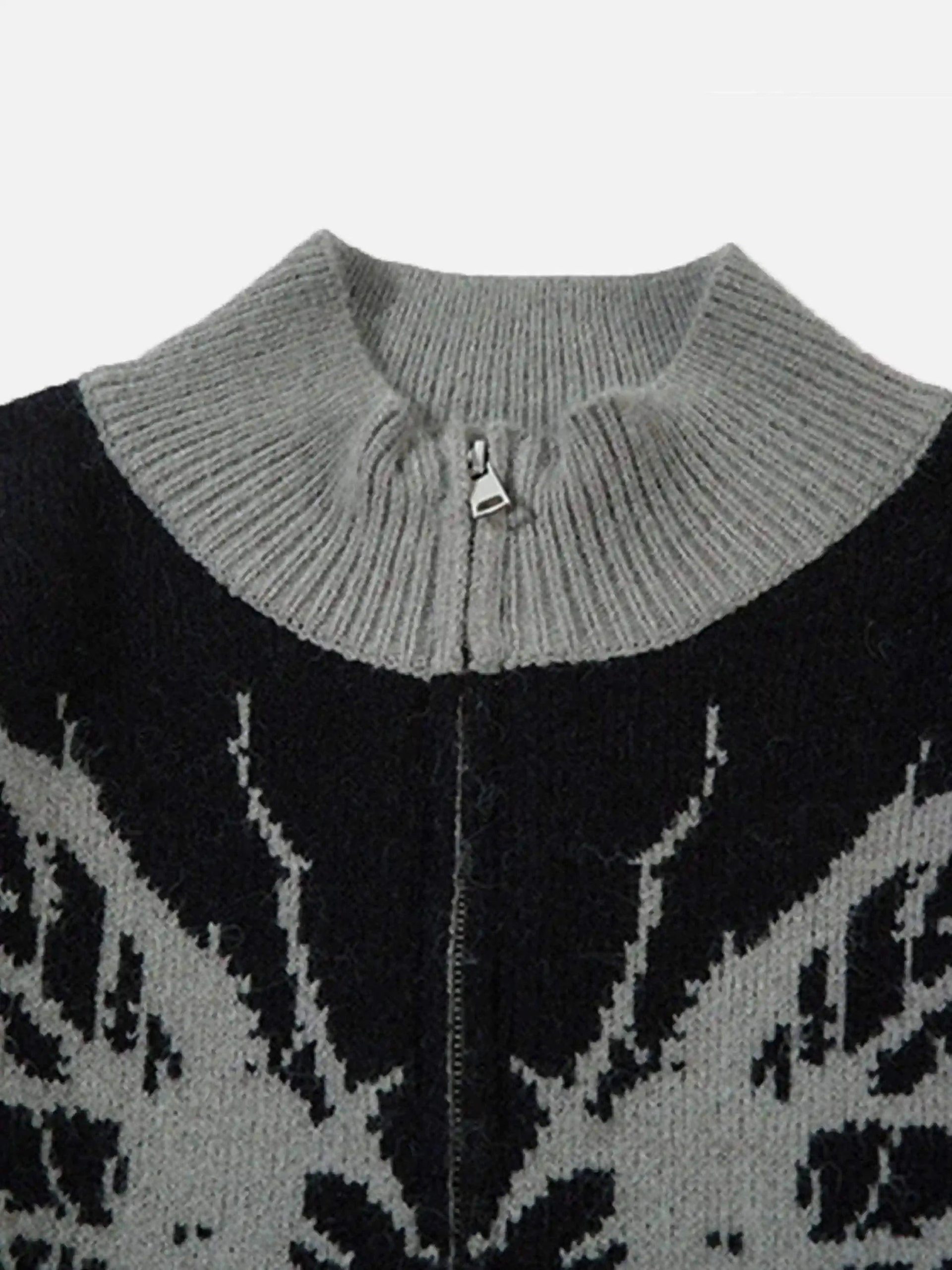 Concert Outfit Dark Spider Web Zipper Stand Collar Cardigan Concert Outfit Dark Spider Web Zipper Stand Collar Cardigan