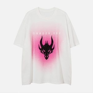 Concert Outfit Dark Style Dragon Print Tee