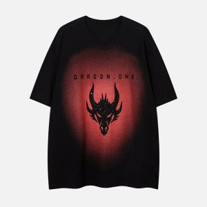 Concert Outfit Dark Style Dragon Print Tee