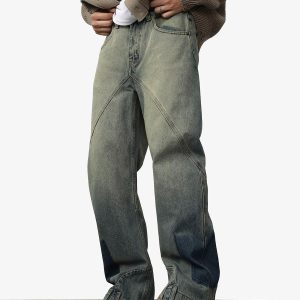 Concert Outfit Deconstructed Ankle Loop Straight Jeans