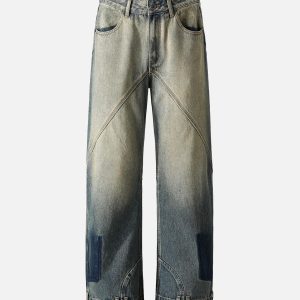 Concert Outfit Deconstructed Ankle Loop Straight Jeans