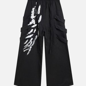 Concert Outfit Deconstructed Brushed Silver Ribbon Drawstring Pant