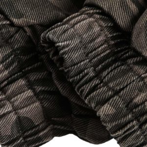 Concert Outfit Deconstructed Camouflage Workwear Cardigan Hooded Jacket