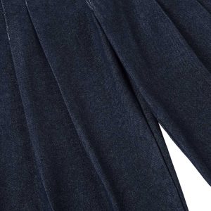 Concert Outfit Deconstructed Contrast Stitching Pleated Baggy Barrel Jeans