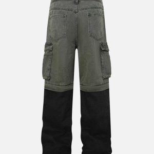 Concert Outfit Deconstructed Detachable Split Cargo Jeans