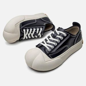 Concert Outfit Deconstructed Distressed PU Leather Casual Shoes