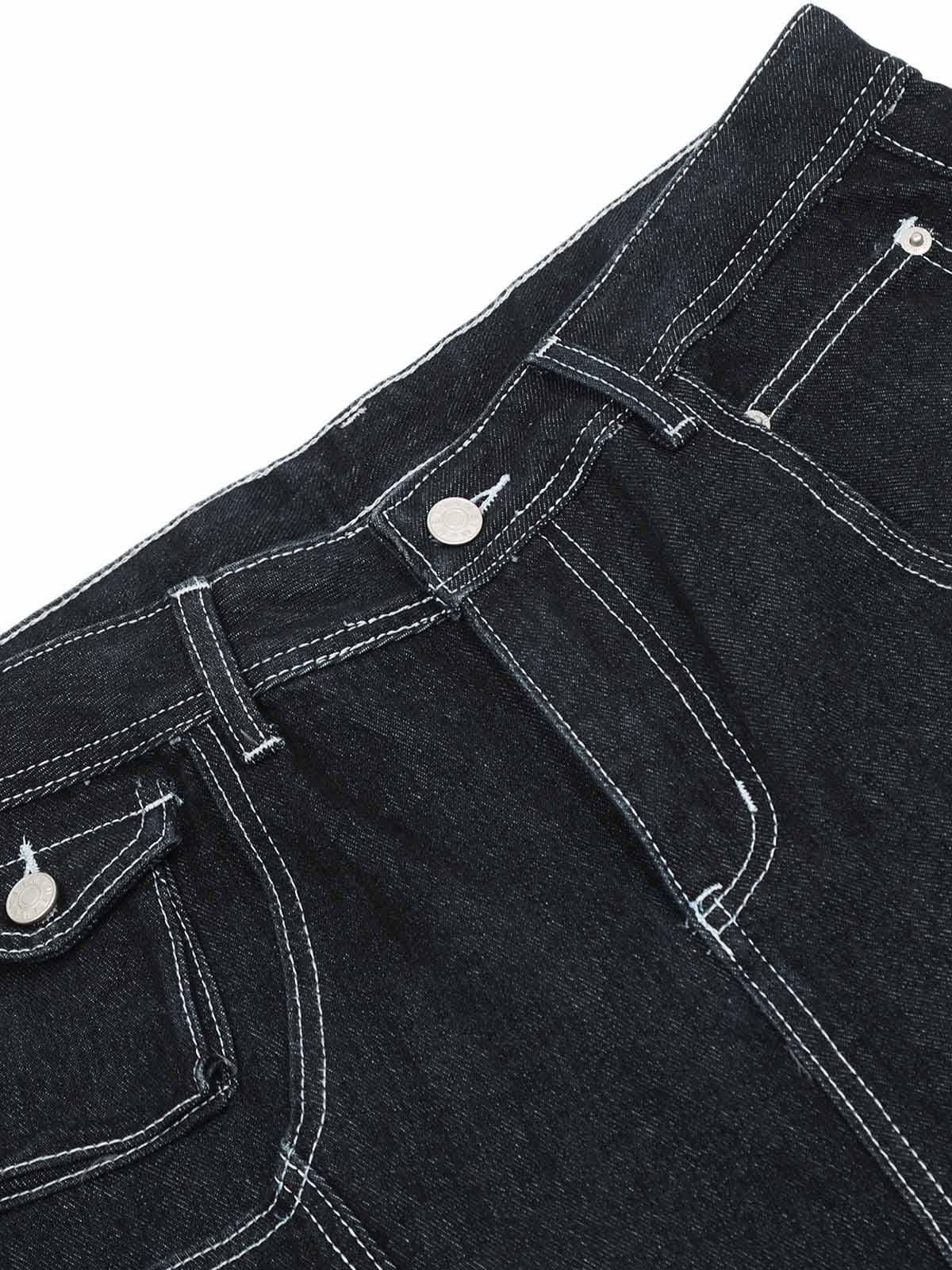 Concert Outfit Deconstructed Multi-Pocket Cargo Straight Jeans Concert Outfit Deconstructed Multi-Pocket Cargo Straight Jeans
