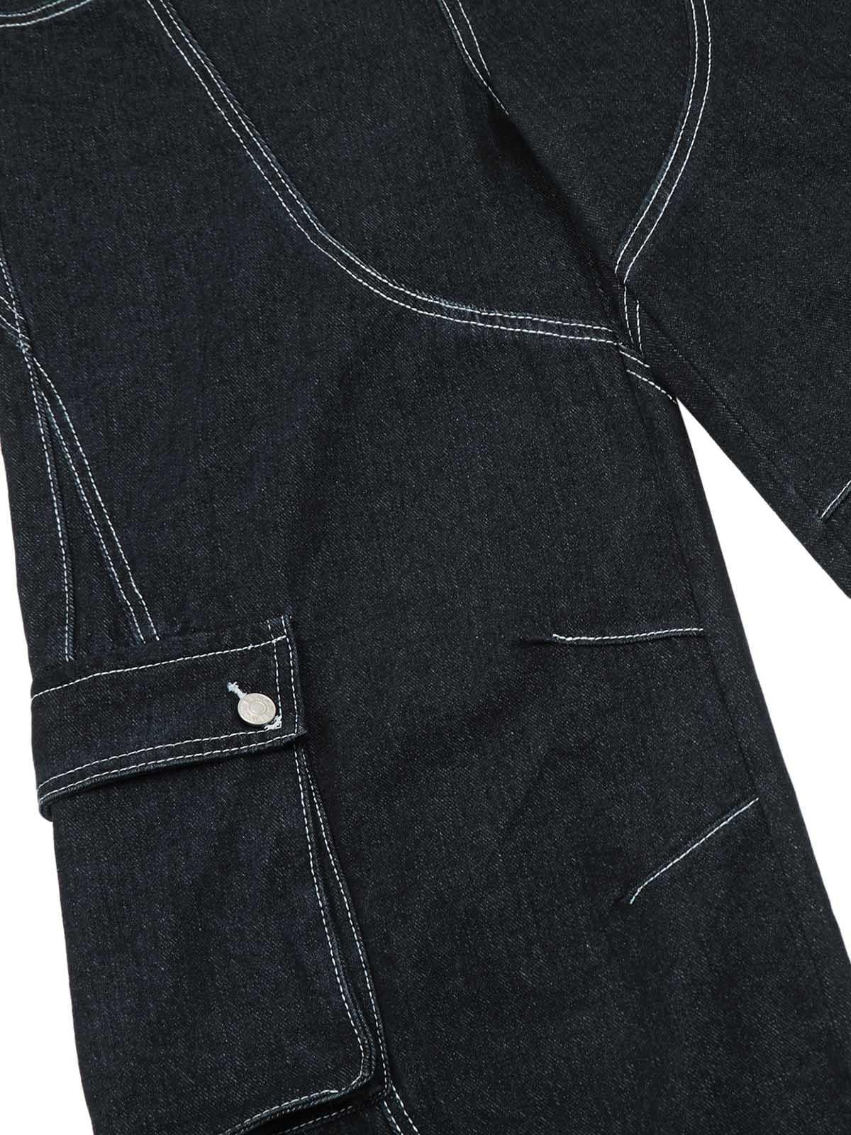 Concert Outfit Deconstructed Multi-Pocket Cargo Straight Jeans Concert Outfit Deconstructed Multi-Pocket Cargo Straight Jeans