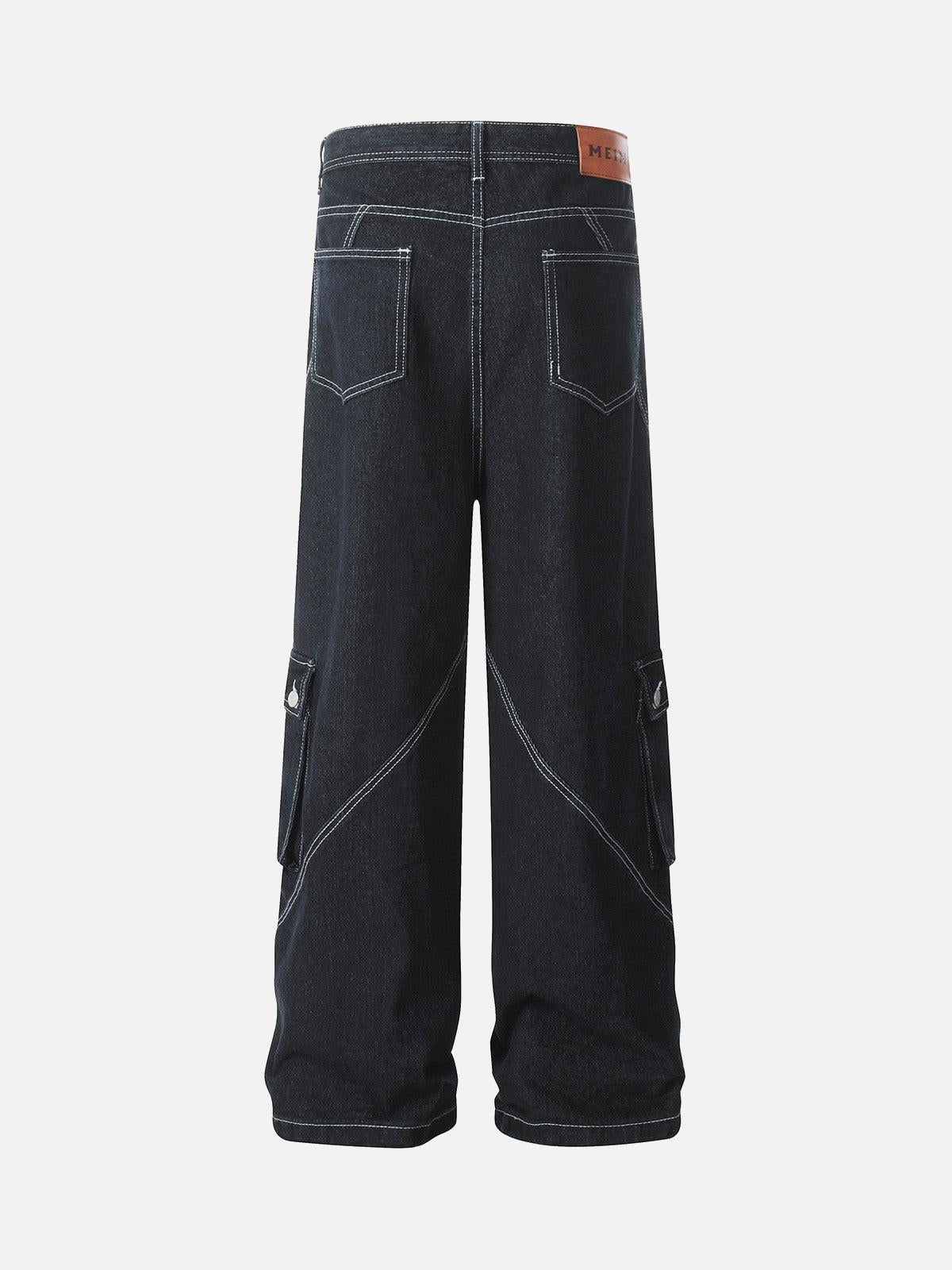 Concert Outfit Deconstructed Multi-Pocket Cargo Straight Jeans Concert Outfit Deconstructed Multi-Pocket Cargo Straight Jeans