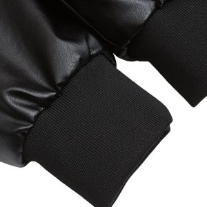 Concert Outfit Deconstructed Multi Pocket Fur Hooded PU Leather Jacket