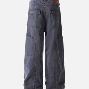 Concert Outfit Deconstructed Split Straight Leg Jeans