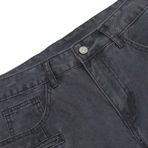 Concert Outfit Deconstructed Split Straight Leg Jeans