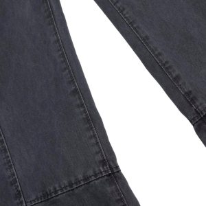 Concert Outfit Deconstructed Split Straight Leg Jeans