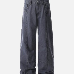Concert Outfit Deconstructed Split Straight Leg Jeans