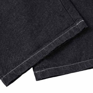 Concert Outfit Deconstructed Split Topstitched Pleated Pocket Jeans