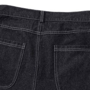 Concert Outfit Deconstructed Split Topstitched Pleated Pocket Jeans