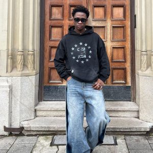 Concert Outfit Deconstruction Patchwork Washed Loose Jeans