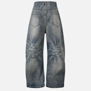 Concert Outfit Deconstruction Patchwork Washed Loose Jeans